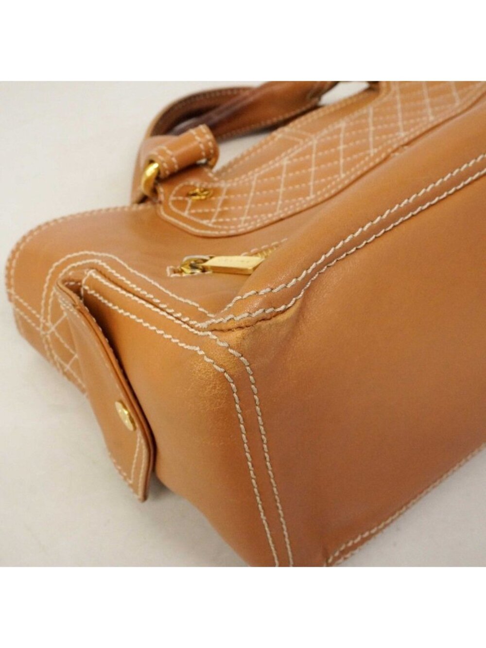 Celine Handbag Boogie Bag Leather Brown Gold - Picture 6 of 10